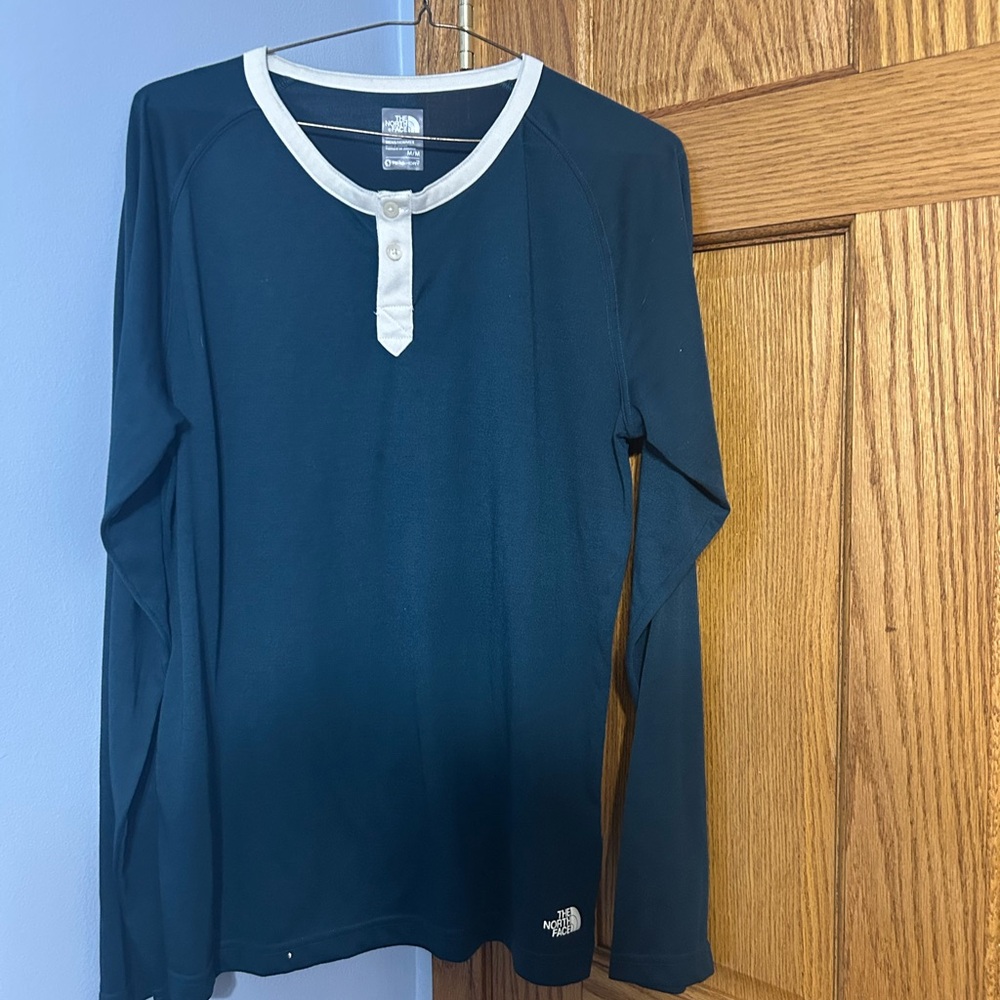 The North Face Blue Henley with Cream Trim